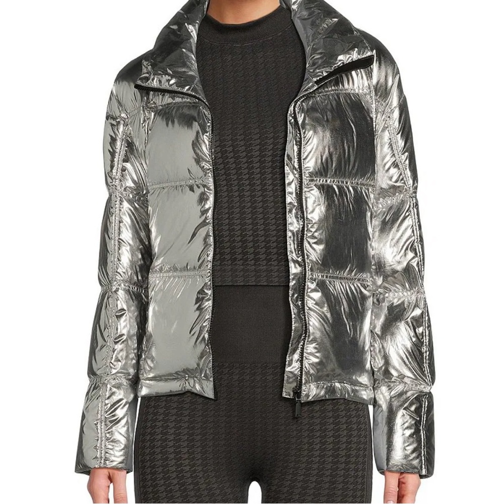 ANTONIO MELANI Metallic Silver Puffer Jacket